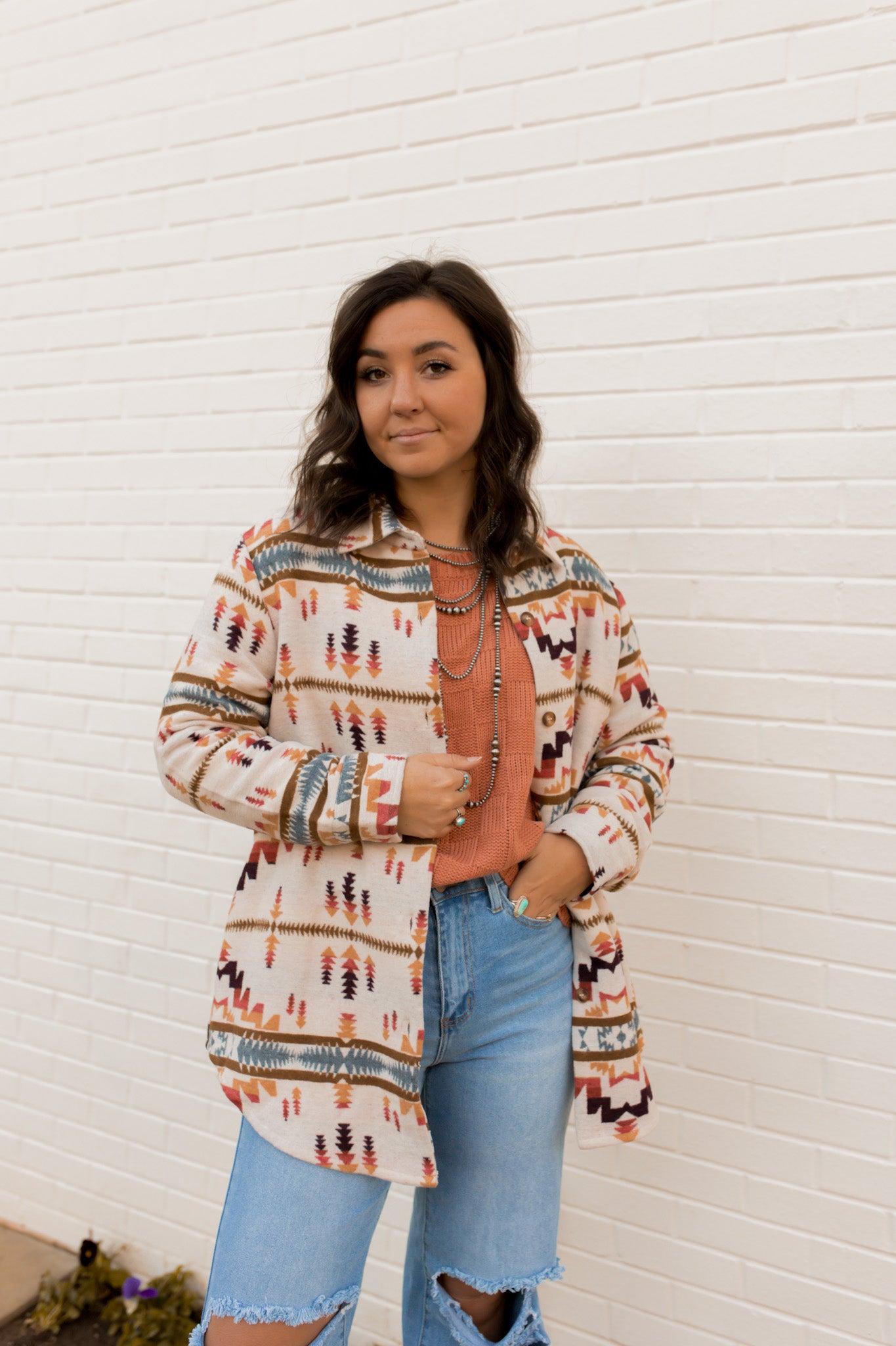Aztec Jacket - Cream
