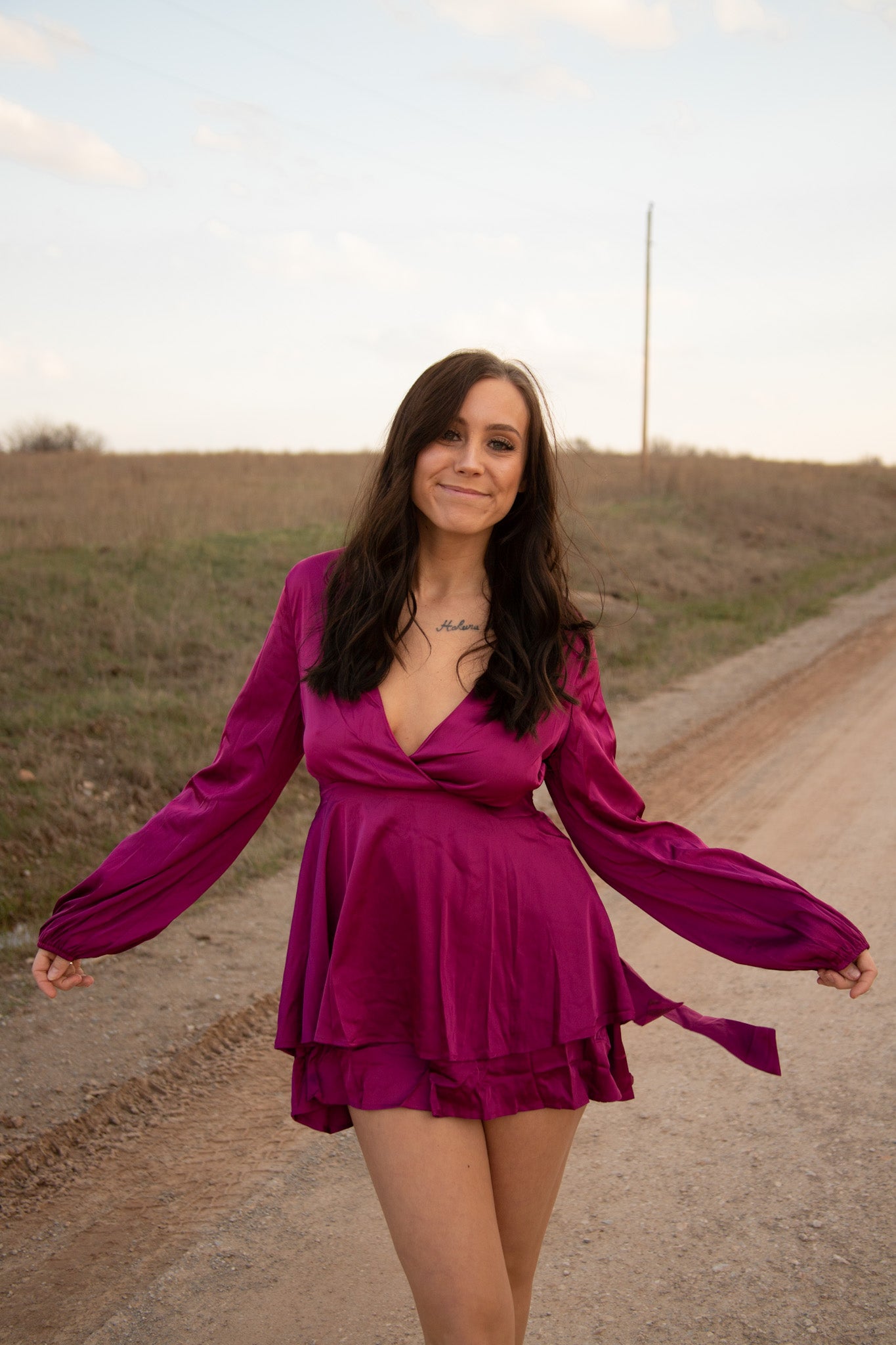 Laney Romper - Burgundy