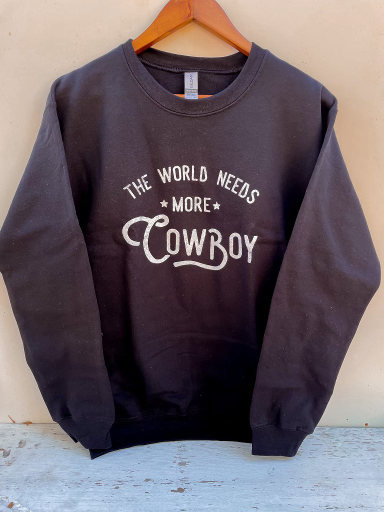 The World Needs More Cowboys t-shirt in Black 