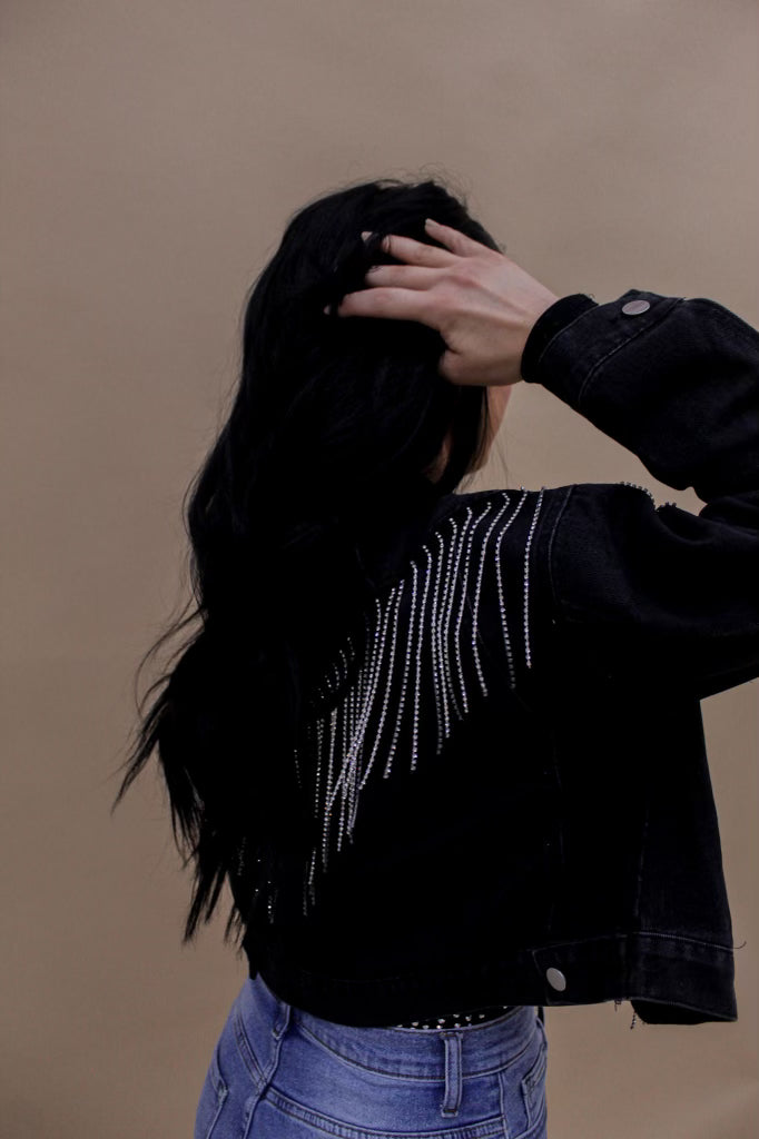 Jenny Rhinestone Jacket - Black