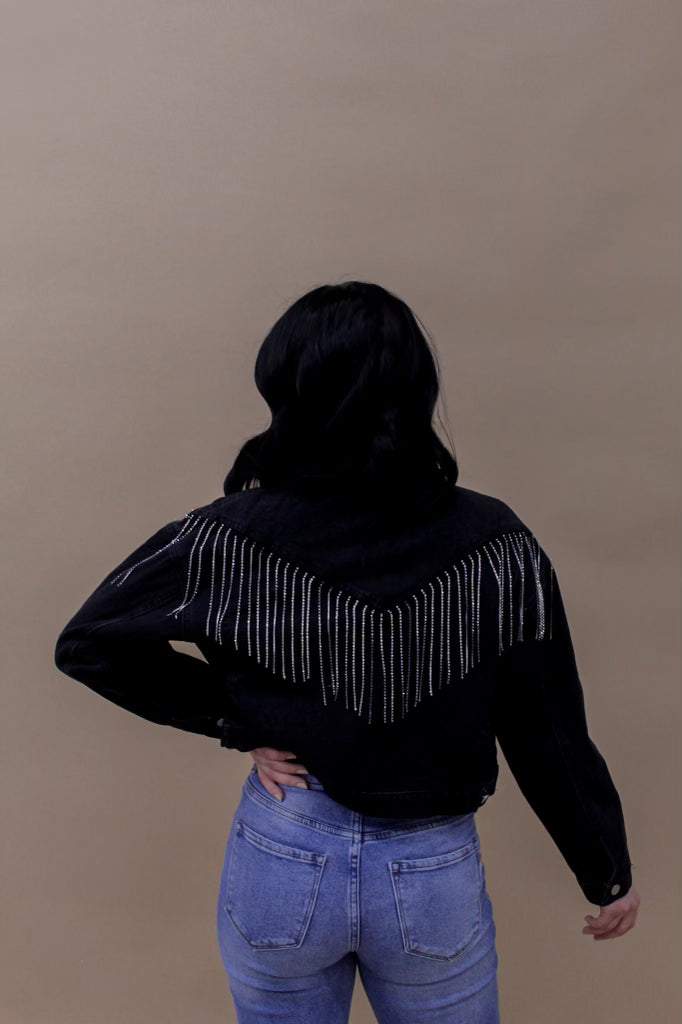 Jenny Rhinestone Jacket - Black