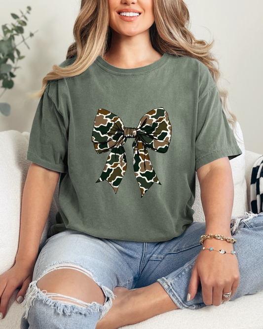 Camo Bow Comfort Colors Tee