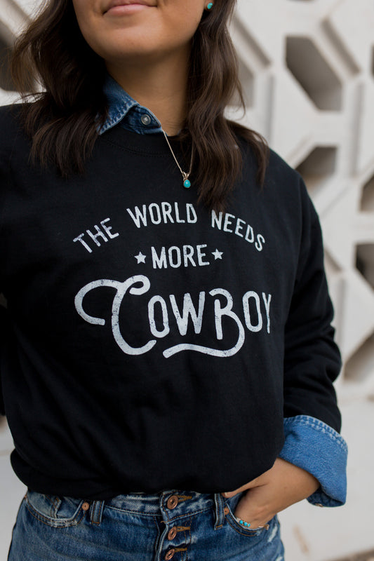 The World Needs More Cowboys Sweatshirt - Black