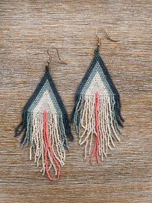 Beaded Earrings - Grey