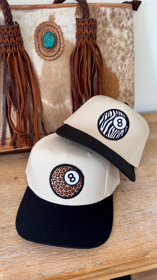 8 Ball Animal Print Patch Hat