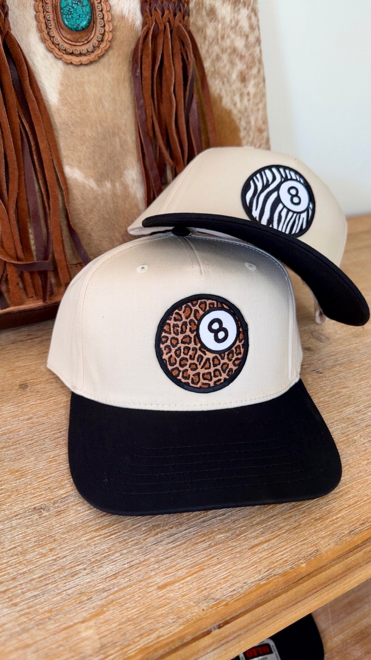 8 Ball Animal Print Patch Hat