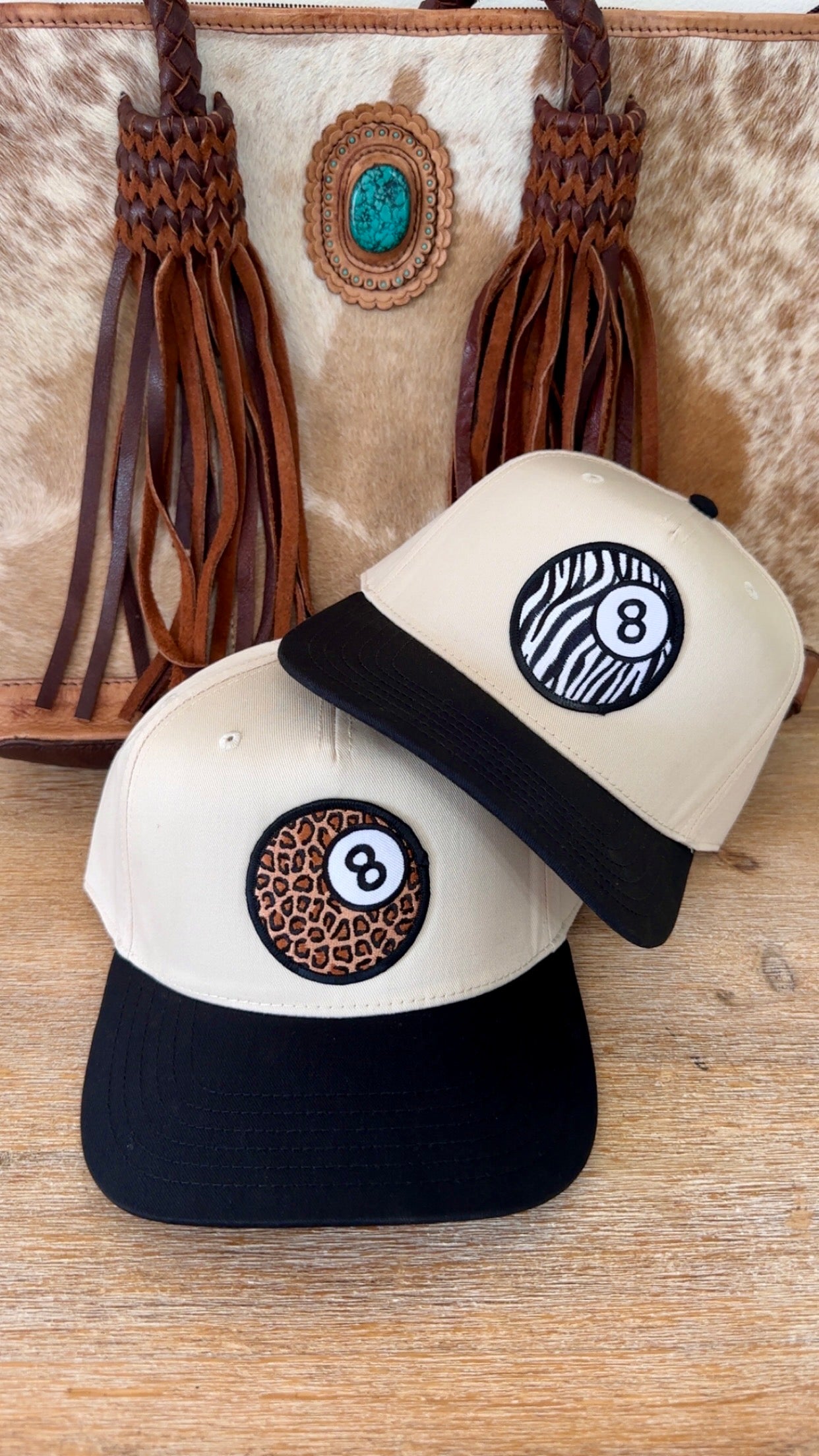 8 Ball Animal Print Patch Hat