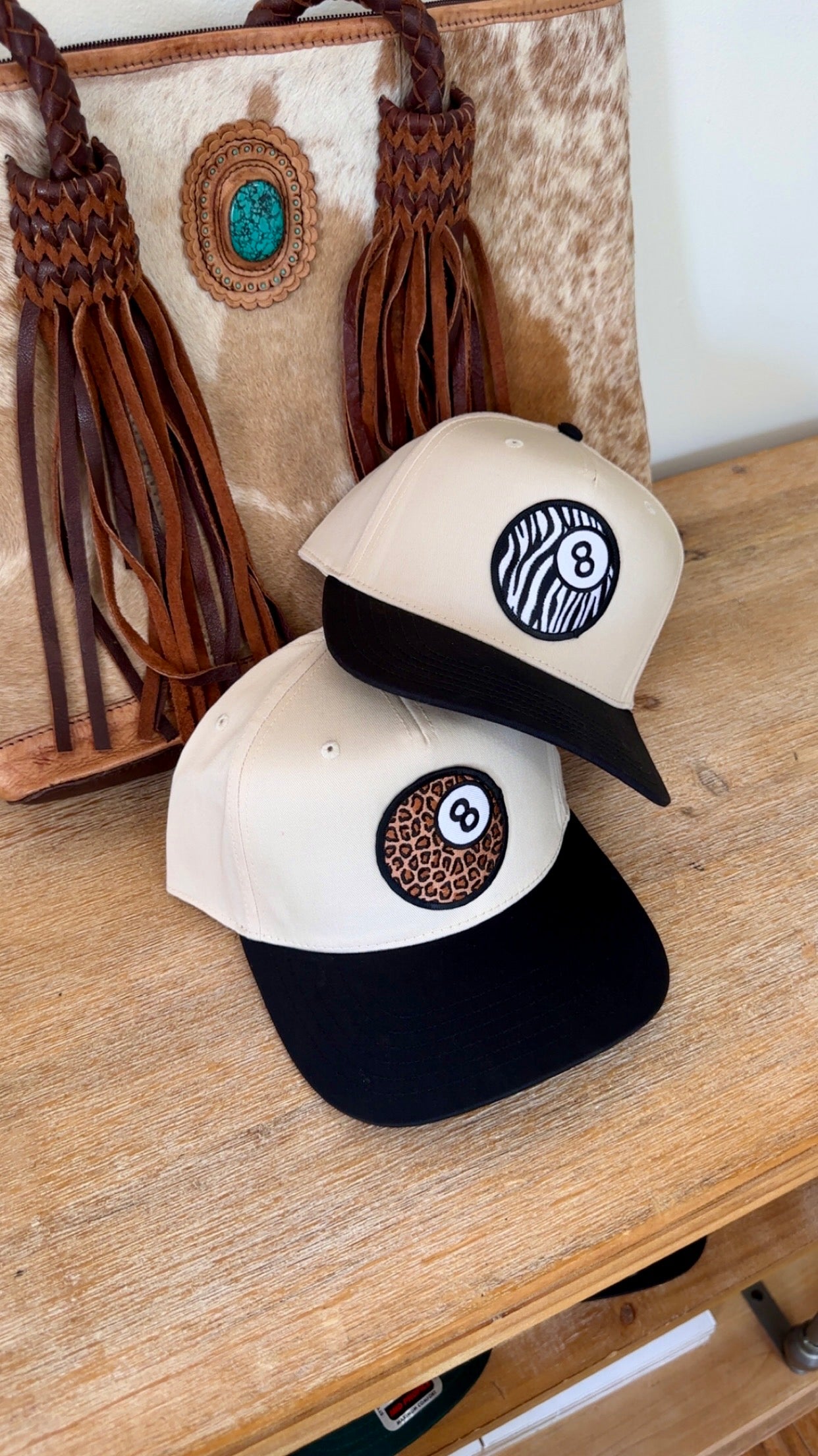 8 Ball Animal Print Patch Hat