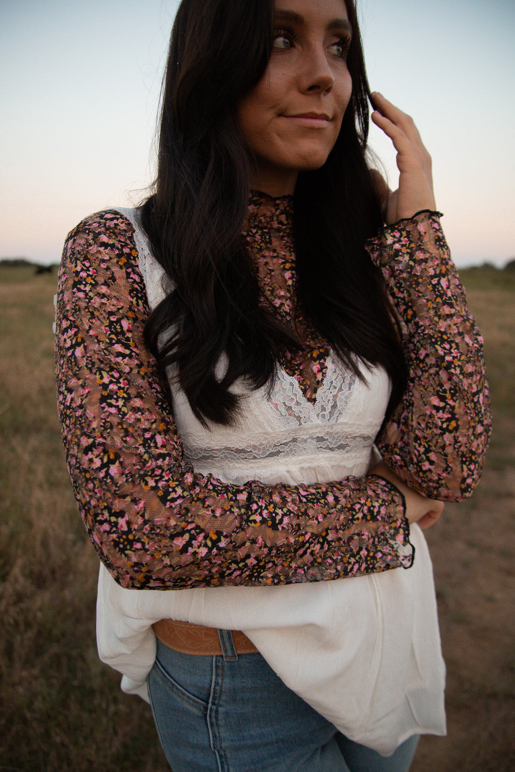 Jane Mesh Floral Top