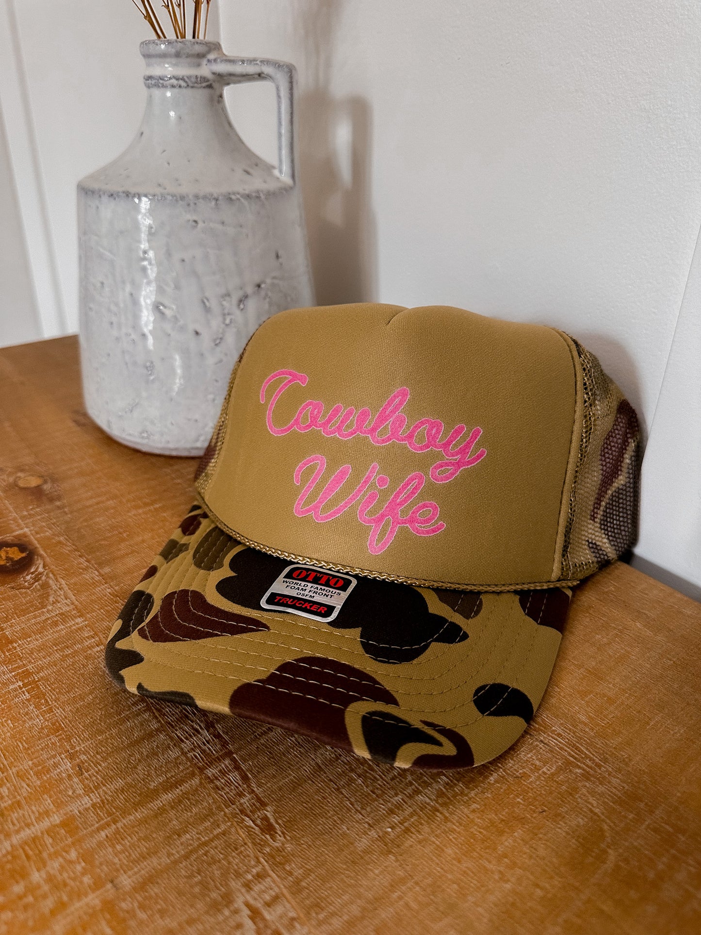 Cowboy Wife Trucker Hat - Pink