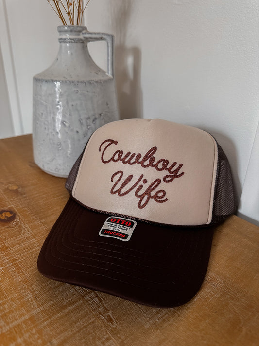 Cowboy Wife Trucker Hat - Brown