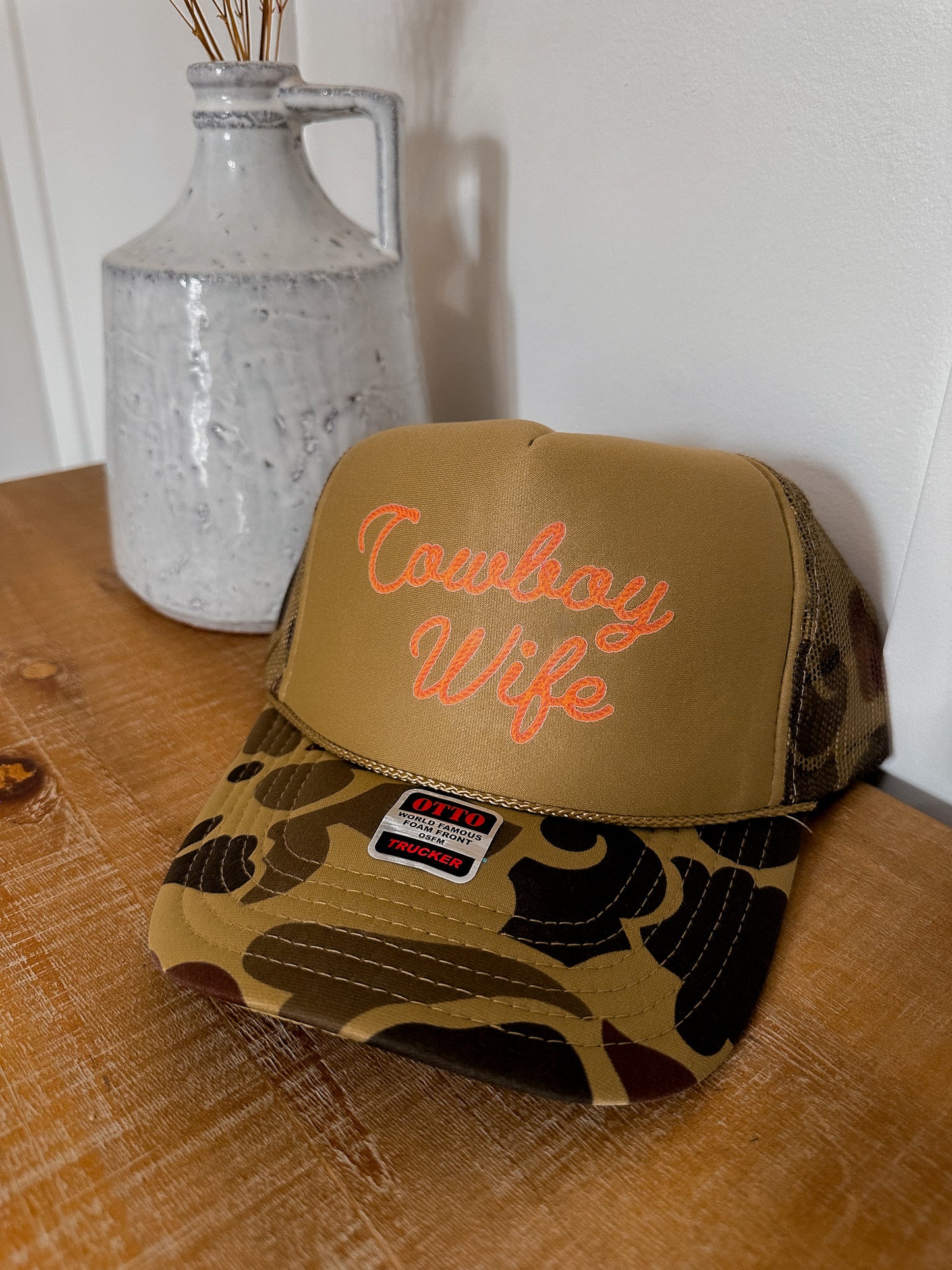 Cowboy Wife Trucker Hat - Orange
