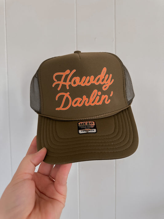 Howdy Darlin' Trucker Hat - Green/Orange
