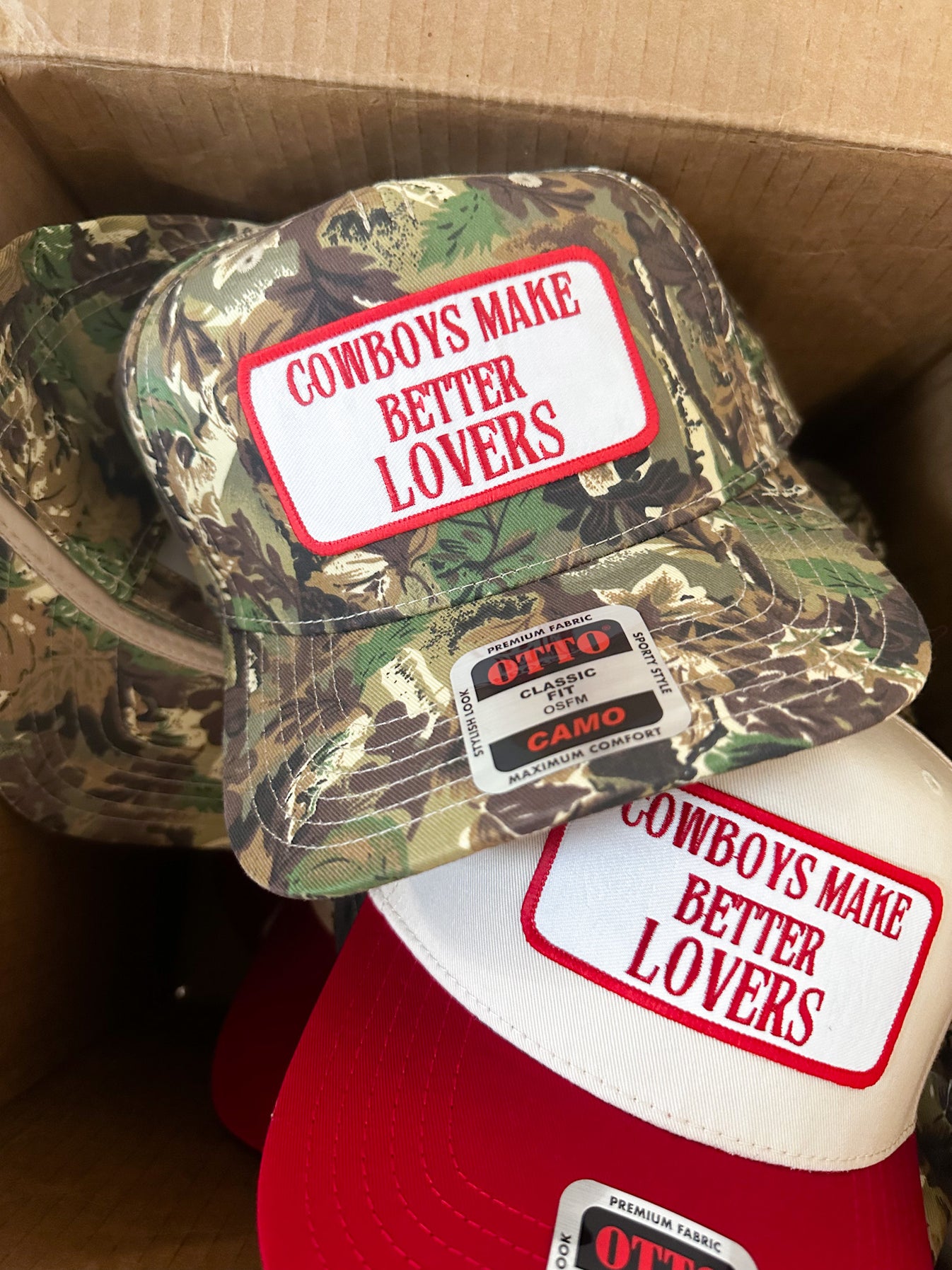 Cowboys make better Lovers Trucker Hat Rusty Diamond Co.