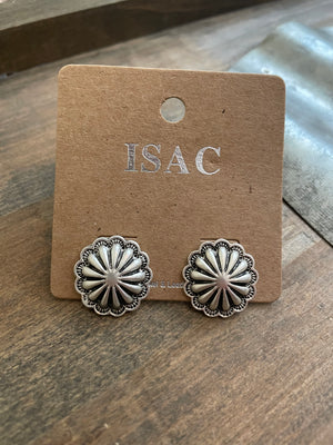 Small Concho Earrings - Silver